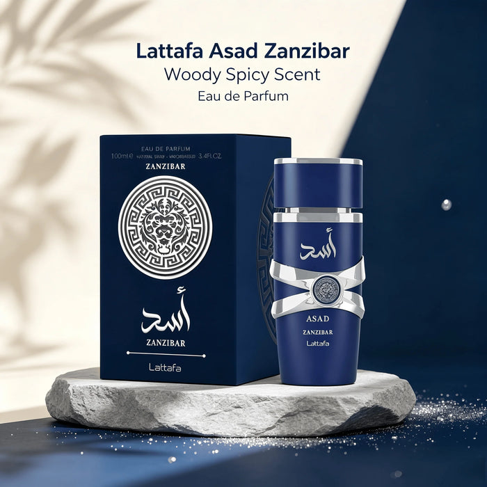 Lattafa Asad Zanzibar Eau de Parfum for Men – Fresh Spicy Vanilla Coconut