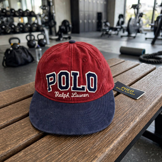 Polo Ralph Lauren Men’s Baseball Cap Adjustable Red with black polo - gym