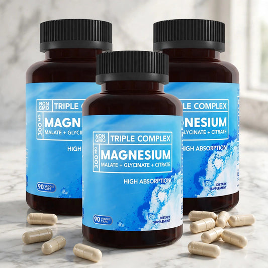 Triple Magnesium Complex 300mg, 90 Veggie Caps - marble