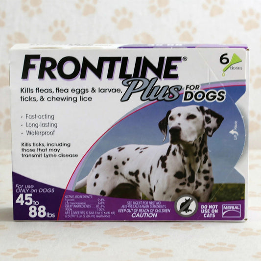 Frontline Plus For Dogs 45 to 88 LBS 6 Doses 6 Month Supply - studio