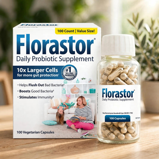 Florastor Probiotic 250mg Daily Probiotic Dietary Supplement 100capsul - wood