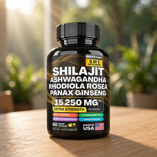 Shilajit Multivitamin with Turmeric, Ashwagandha, Ginger & Cordyceps - wood