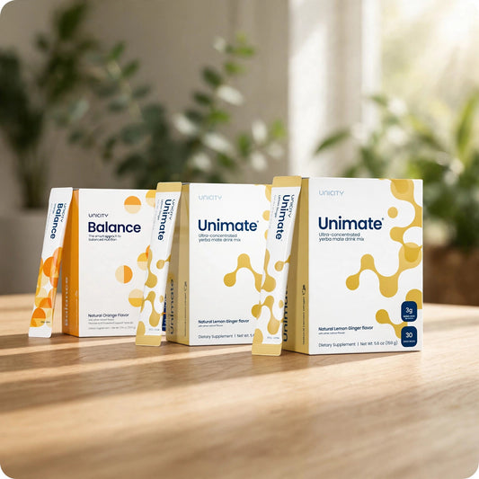 COMBO -Unicity Unimate LEMON Ginger and Unicity Balance orange - wood