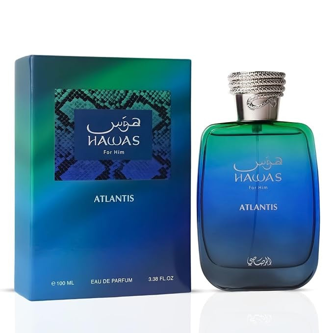 RASASI Hawas Atlantis Eau de Parfum for Men Fresh & Modern Scent Spray – 3.4 Ounce / 100 ml – New Se - view 1