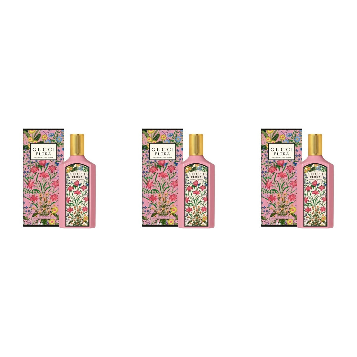 Gucci Flora Gorgeous Gardenia EDP 3.3oz - Trio - 3 Bottles (20% OFF)