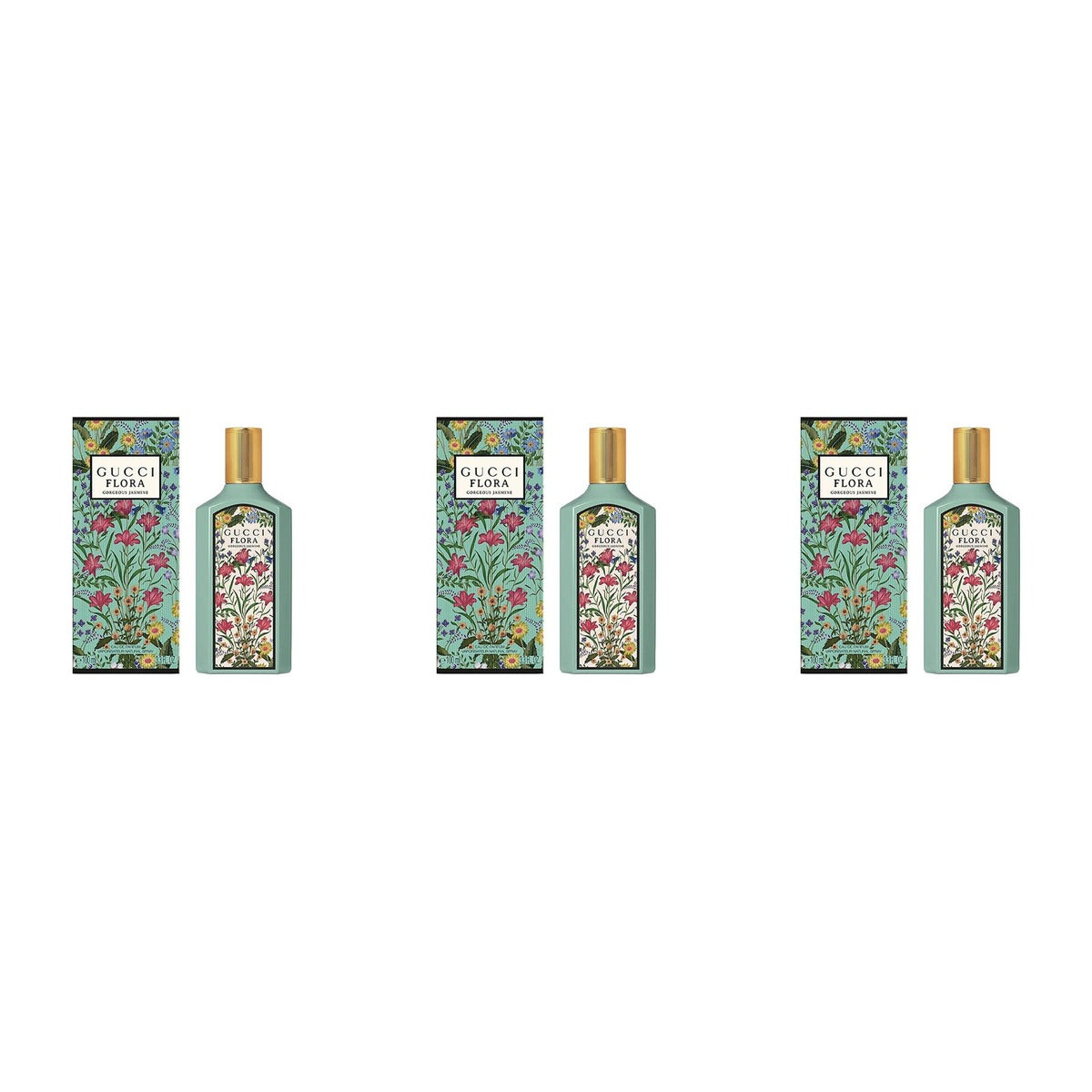 Gucci Flora Gorgeous Jasmine EDP 3.3oz - Trio - 3 Bottles (20% OFF)