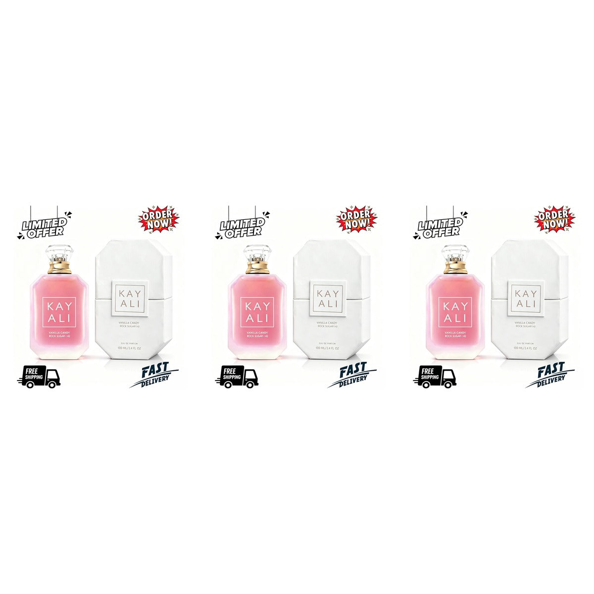 Kayali Vanilla Candy Rock Sugar 42 EDP ’s 100ml - Trio - 3 Bottles (20% OFF)
