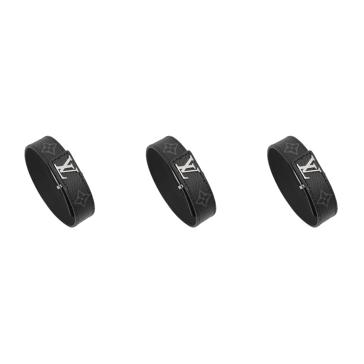 Louis Vuitton Slim Bracelet Monogram Eclipse - Trio - 3 Pieces (20% OFF)