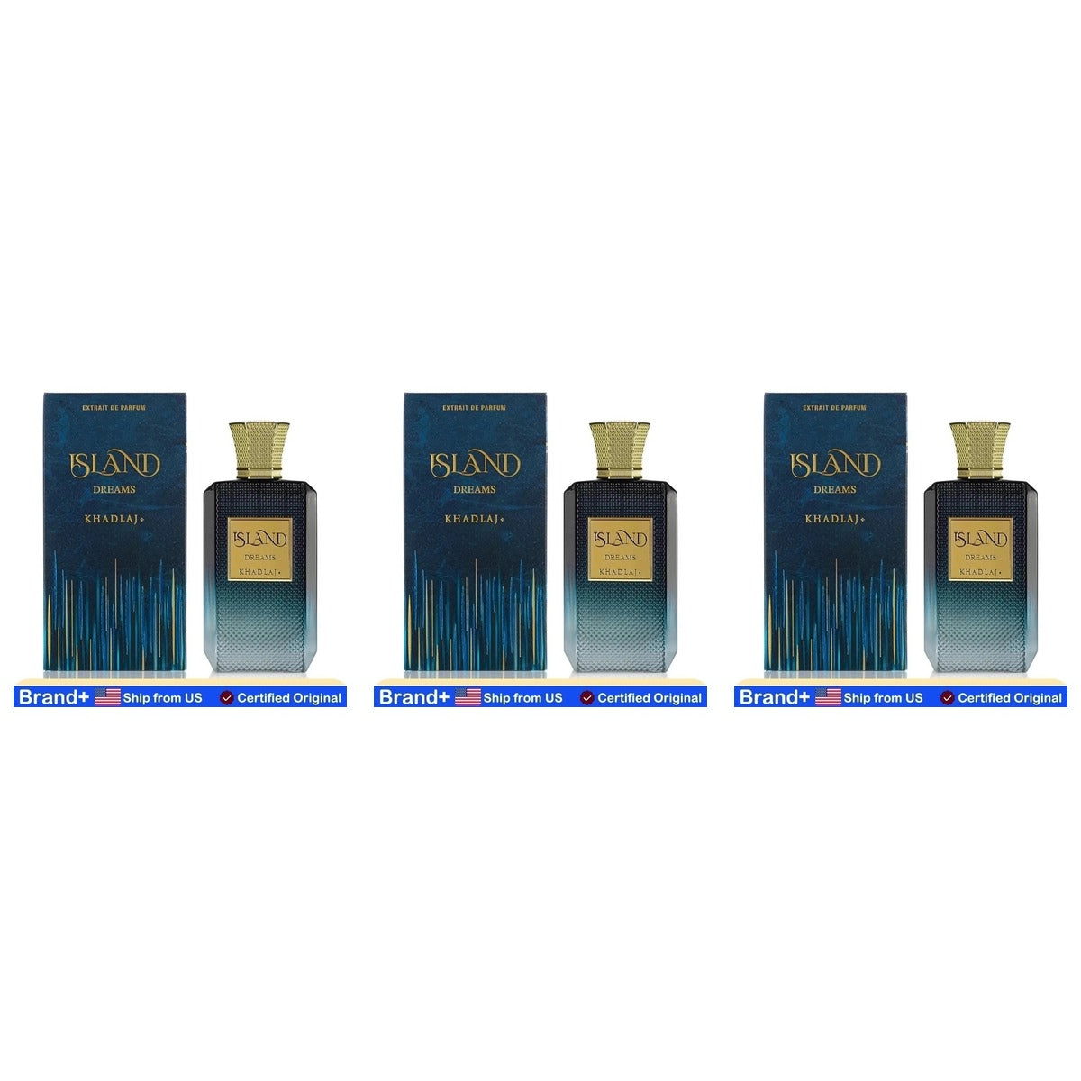 Khadlaj Island Dreams Extrait de Parfum 100ml - Trio - 3 Bottles (20% OFF)
