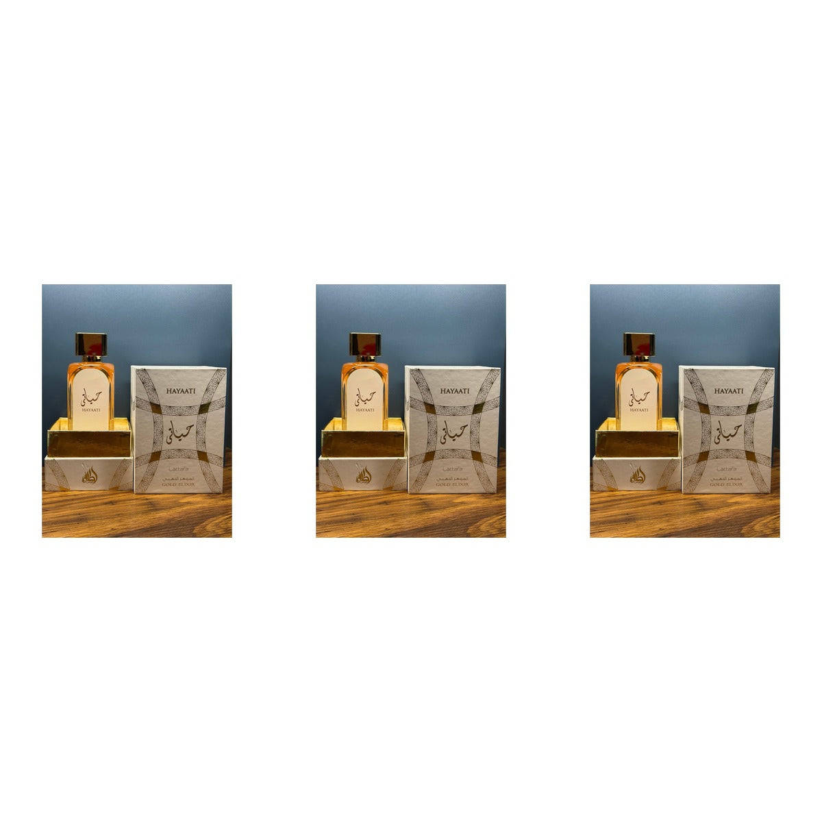 Lattafa Hayaati Gold Elixir EDP 100ml - Trio - 3 Bottles (20% OFF)