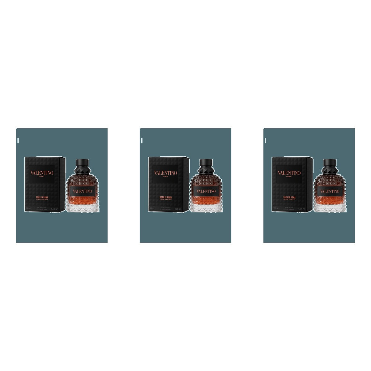 Valentino Uomo Born in Roma Coral Fantasy () EDT 100ml - Trio - 3 Bottles (20% OFF)