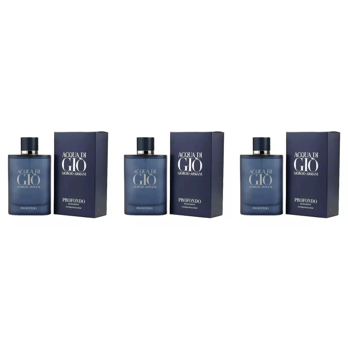 New Acqua Di Gio Profondo by Giorgio Armani EDP 3.4oz - Trio - 3 Bottles (20% OFF)