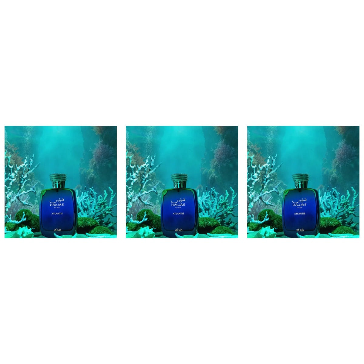Rasasi Hawas Atlantis EDP Long Lasting 100ml - Trio - 3 Bottles (20% OFF)