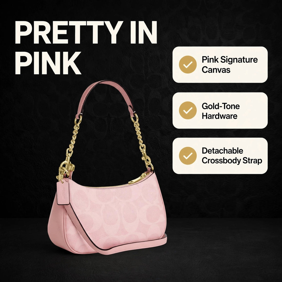 Coach Teri Shoulder Bag Gold Powder: Style Guide & Details