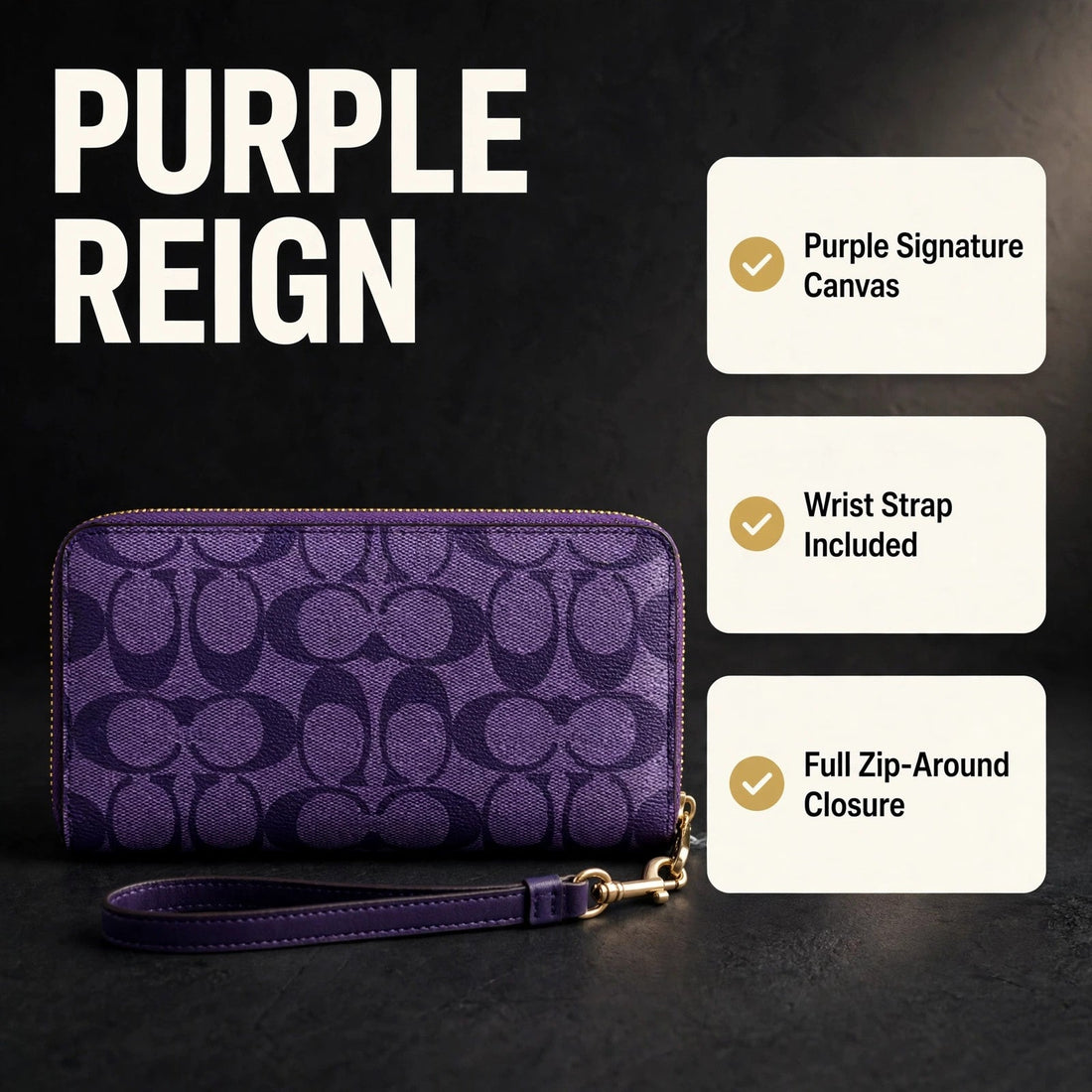 Coach Zip-Around Long Wallet with Strap: Style Guide & Details