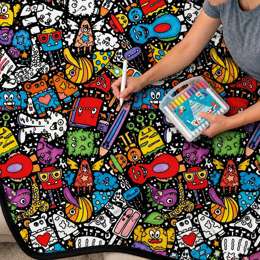 Reusable Coloring Blanket + Washable Markers: Style It Like a Pro This Christmas