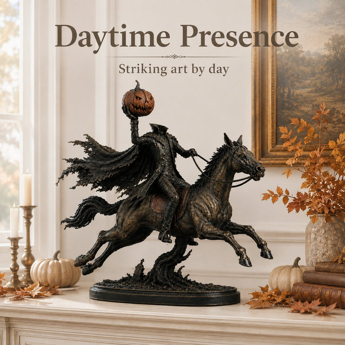 Headless Horseman Statue with LED Pumpkin - image 6