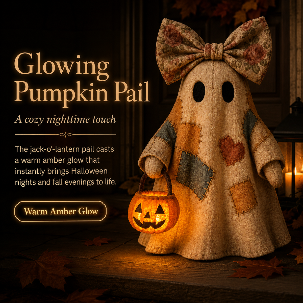 Vintage Patchwork Glowing Ghost - image 5
