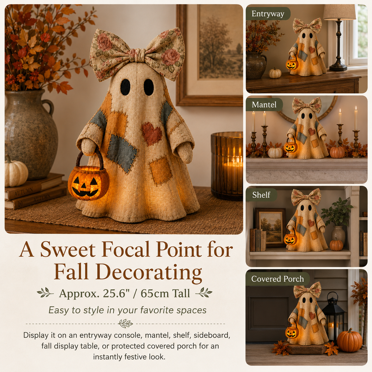 Vintage Patchwork Glowing Ghost - image 8