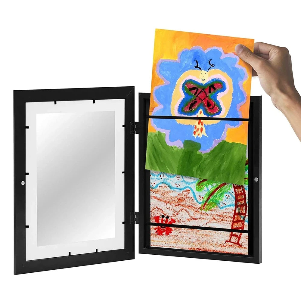 Magnetic Wooden Kids Easy Open Art Frame