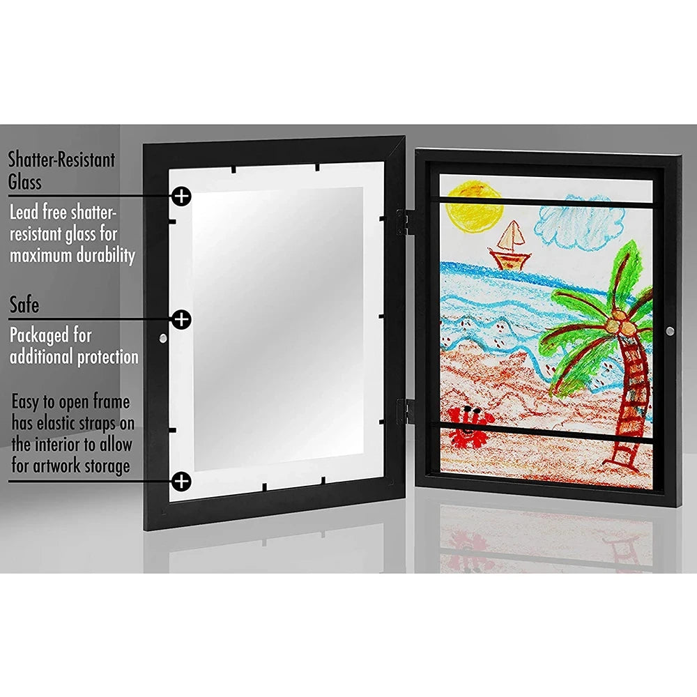 Magnetic Wooden Kids Easy Open Art Frame