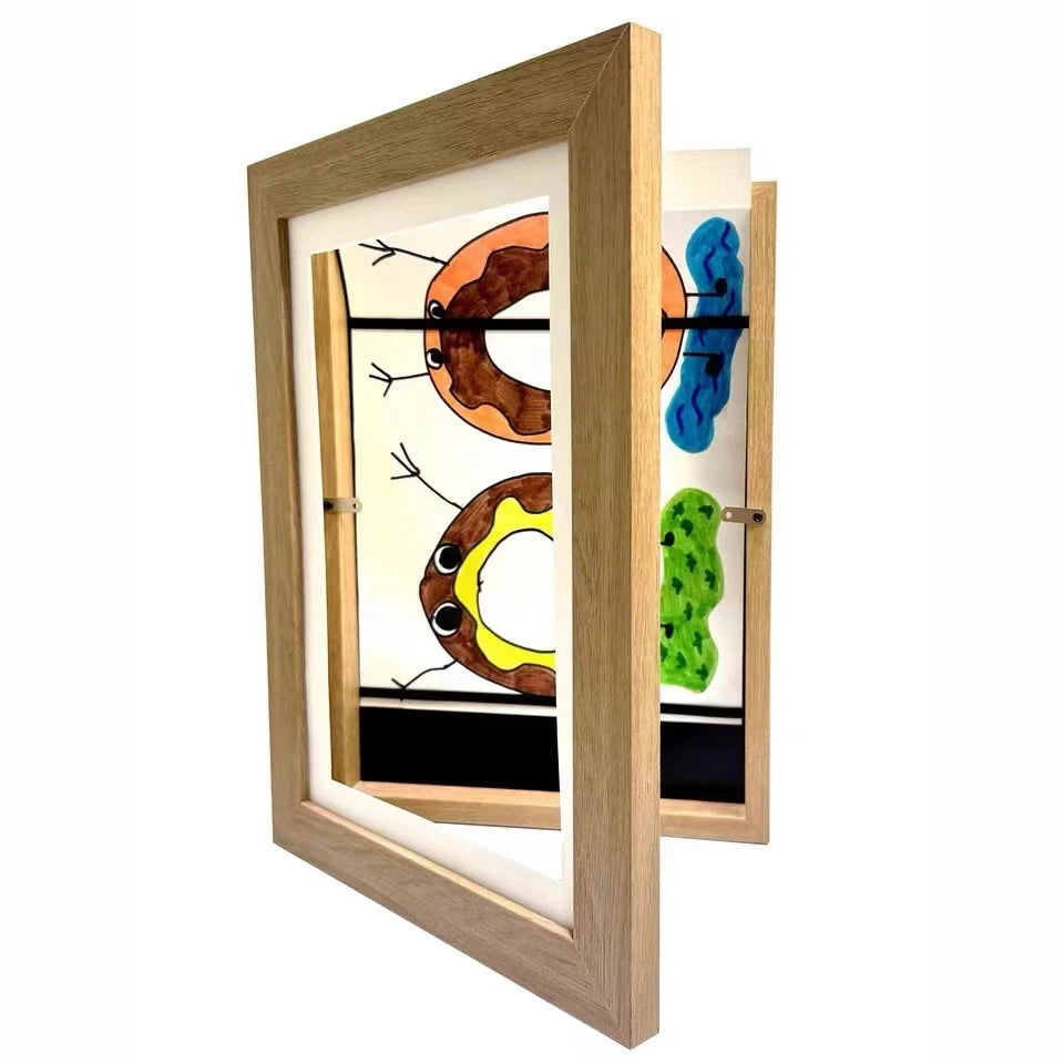 Magnetic Wooden Kids Easy Open Art Frame