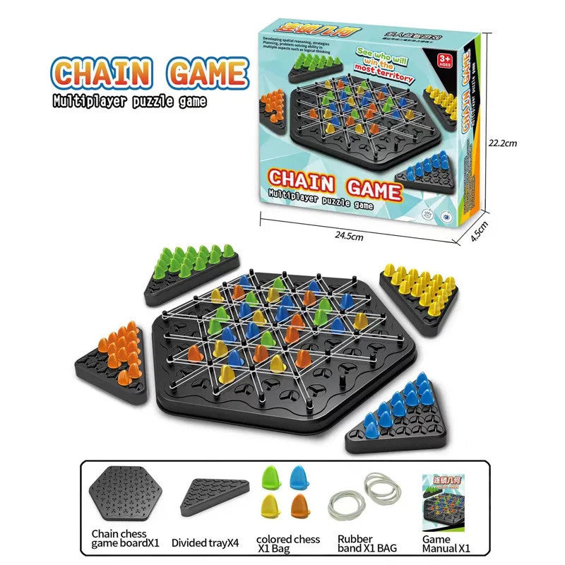 Chain Triangle Chess Game Triggle Rubber Band Game