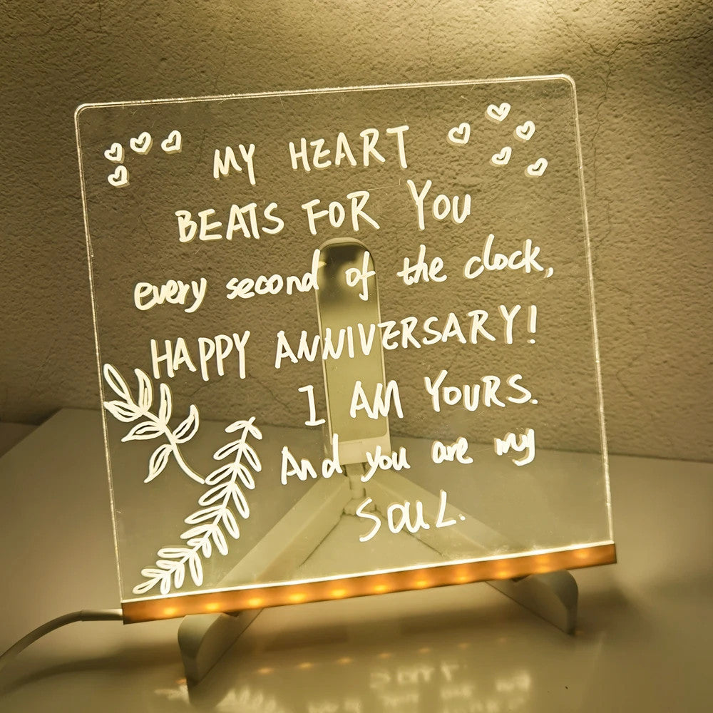 Personalized LED Erasable Acrylic Lamp for Kids