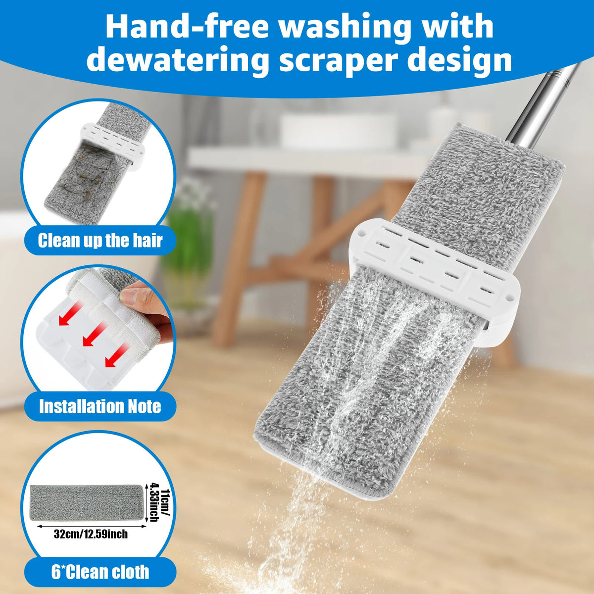 360 ° Rotating Flat Floor Mop
