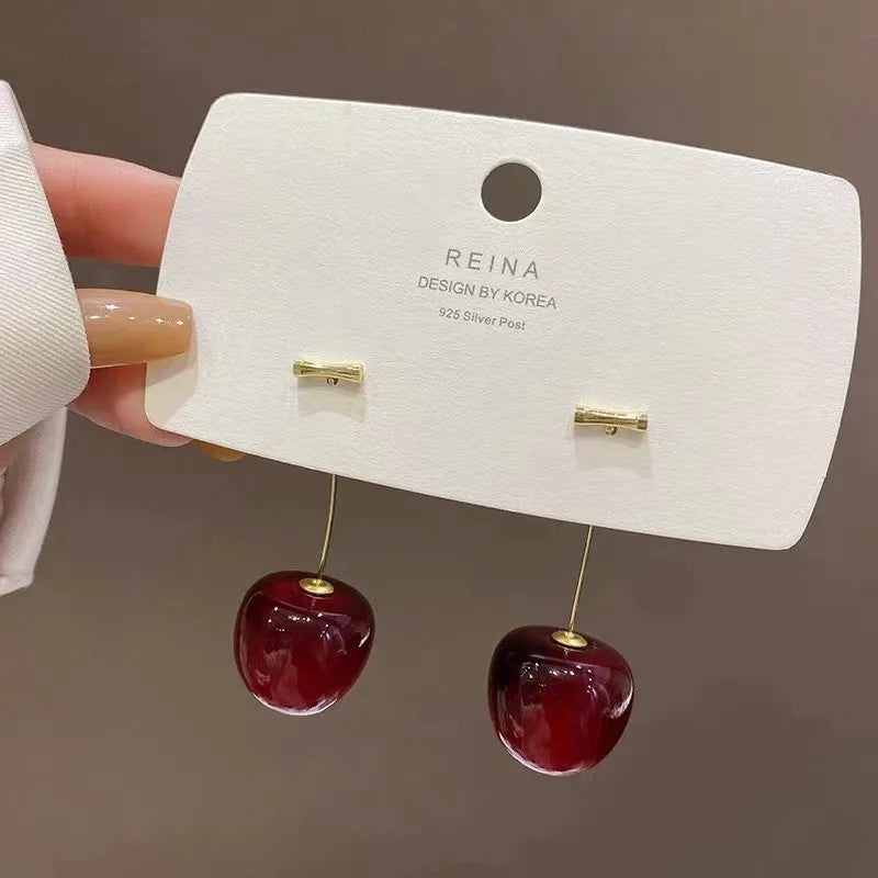 Sweet Red Cherry Earrings