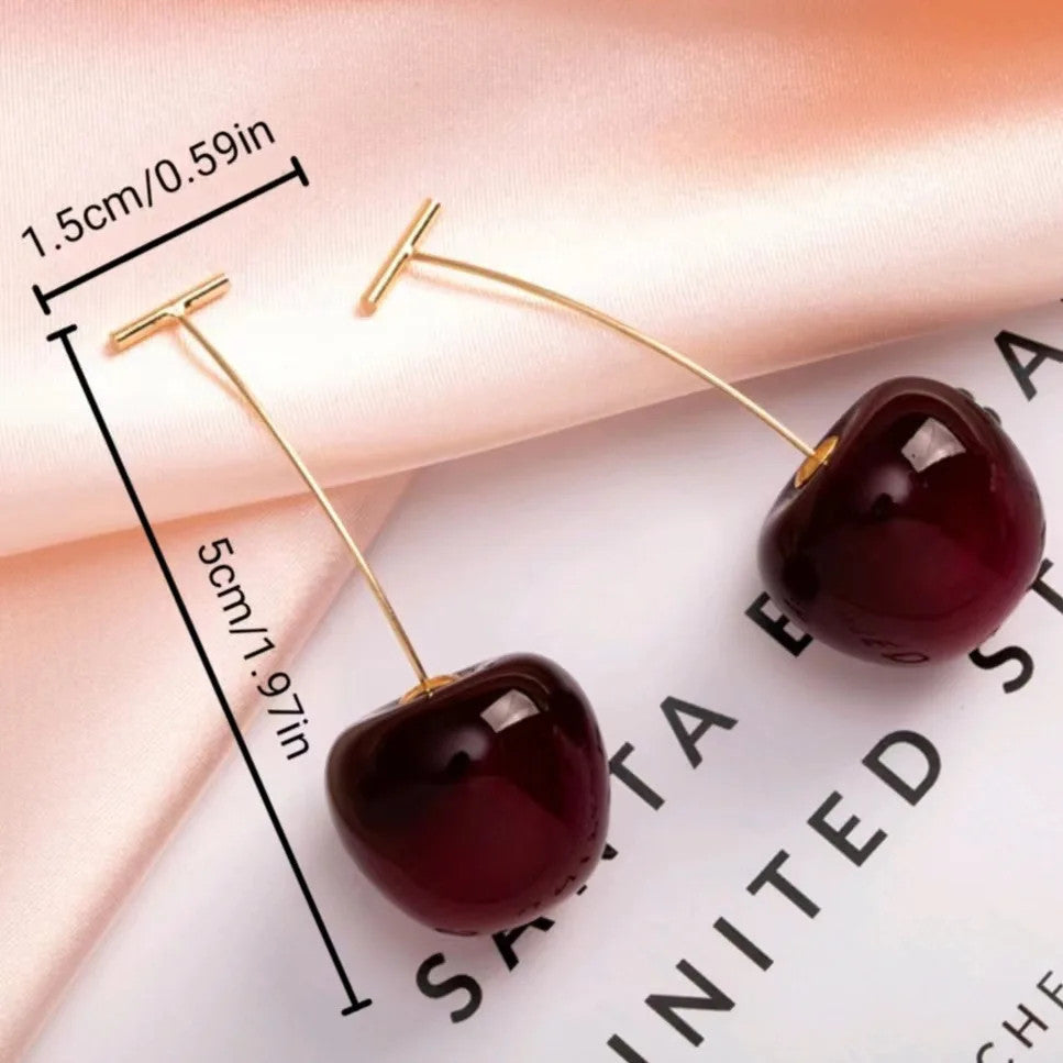 Sweet Red Cherry Earrings