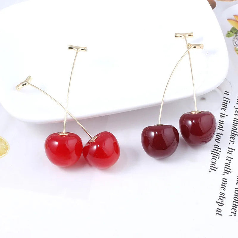 Sweet Red Cherry Earrings