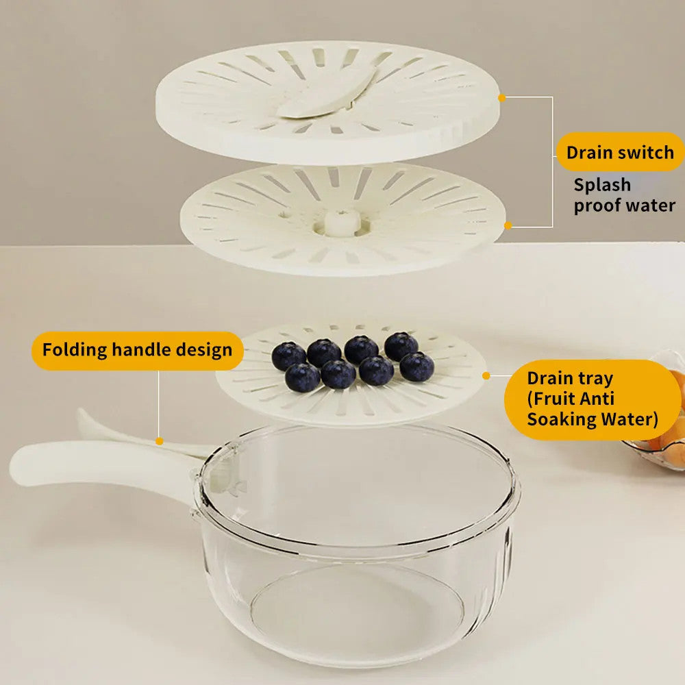 Fruit Washing Bowl Drain Basket