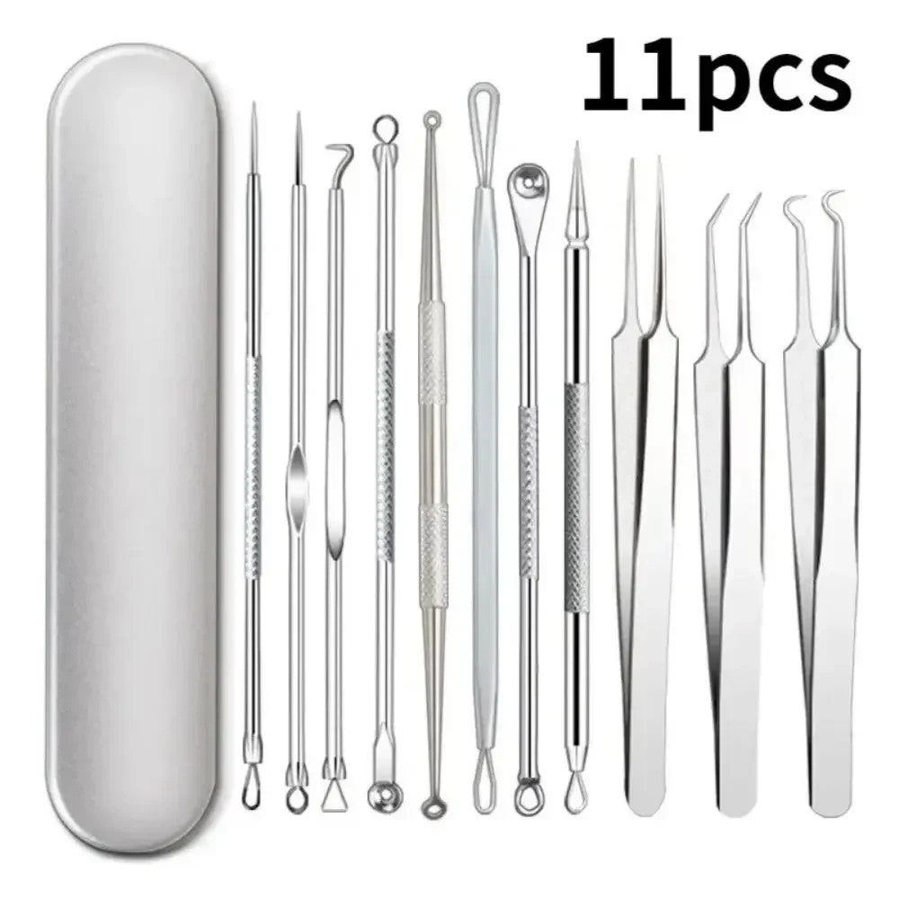 11Pcs Acne Needle Blackhead Clip Remover