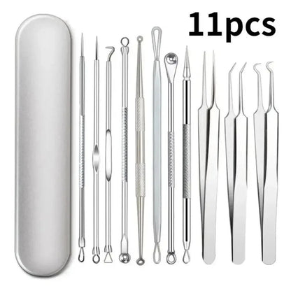 11Pcs Acne Needle Blackhead Clip Remover