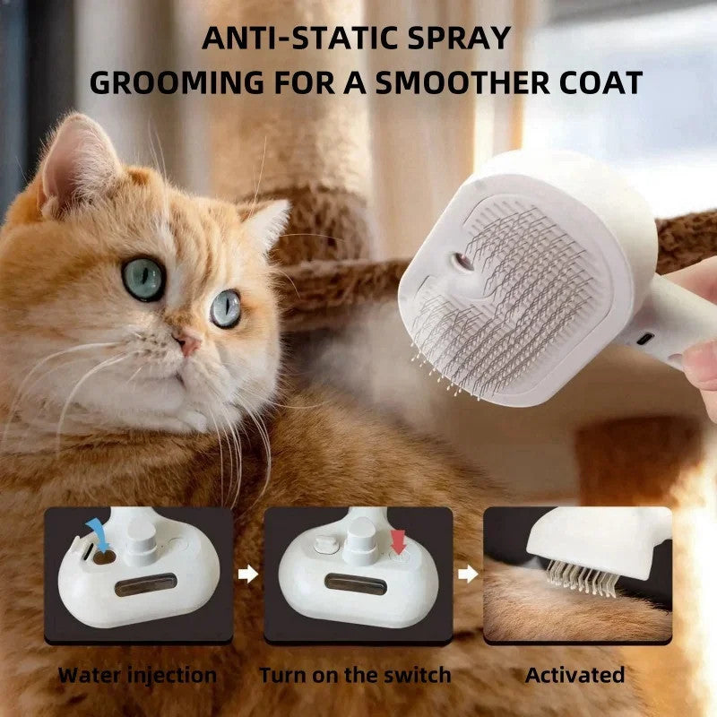 Pet Water Steam Spray Grooming Comb