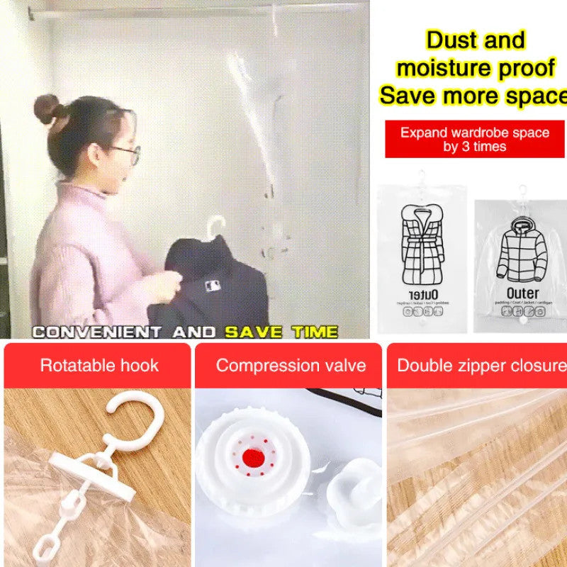 5-Pack Hanging Vacuum Storage Bags