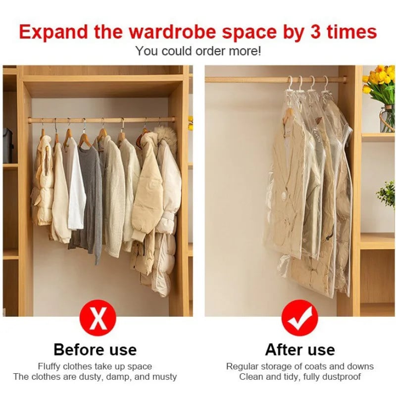 5-Pack Hanging Vacuum Storage Bags