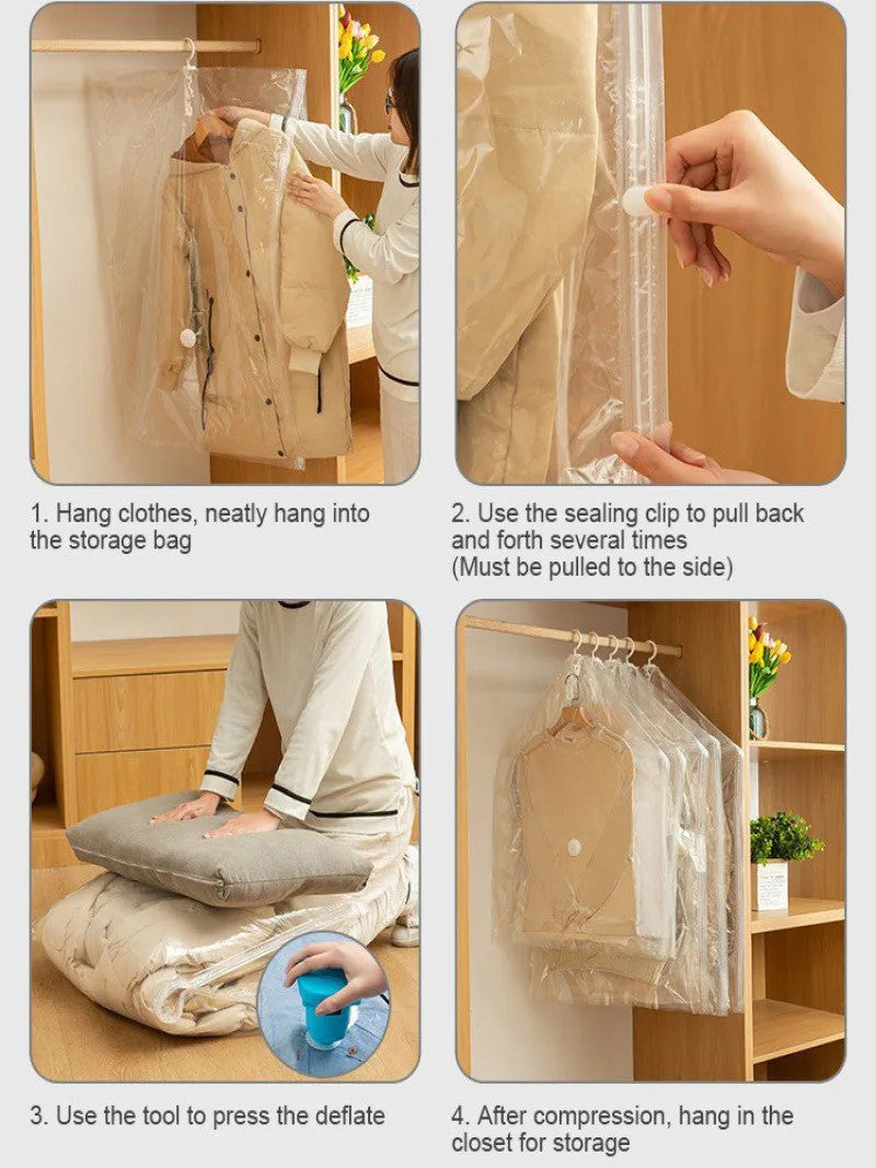 5-Pack Hanging Vacuum Storage Bags