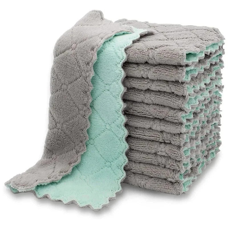 10Pcs Kitchen Cloth Dish Towels Super Absorbent