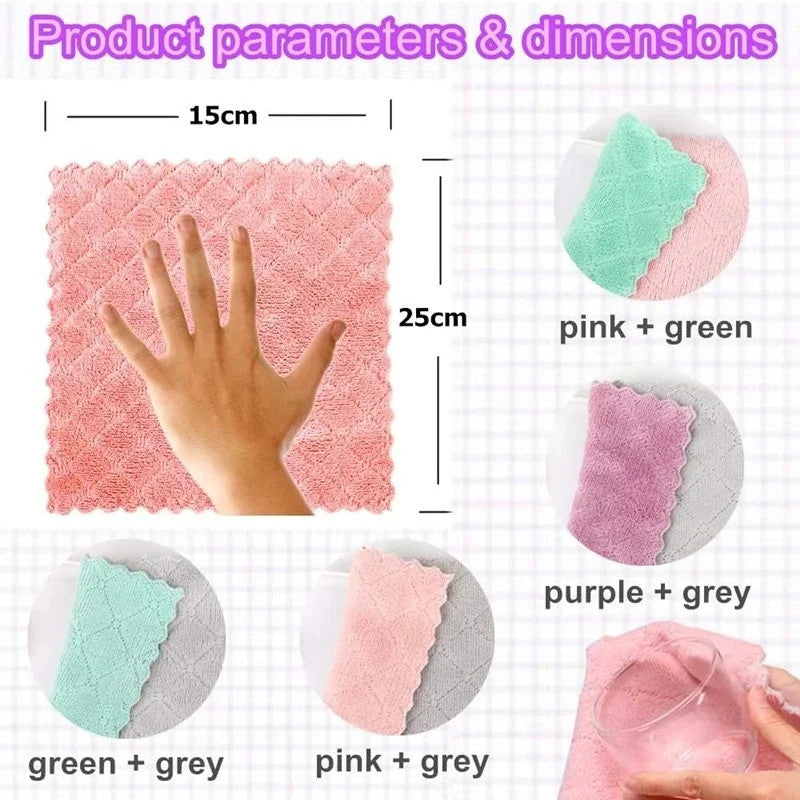 10Pcs Kitchen Cloth Dish Towels Super Absorbent