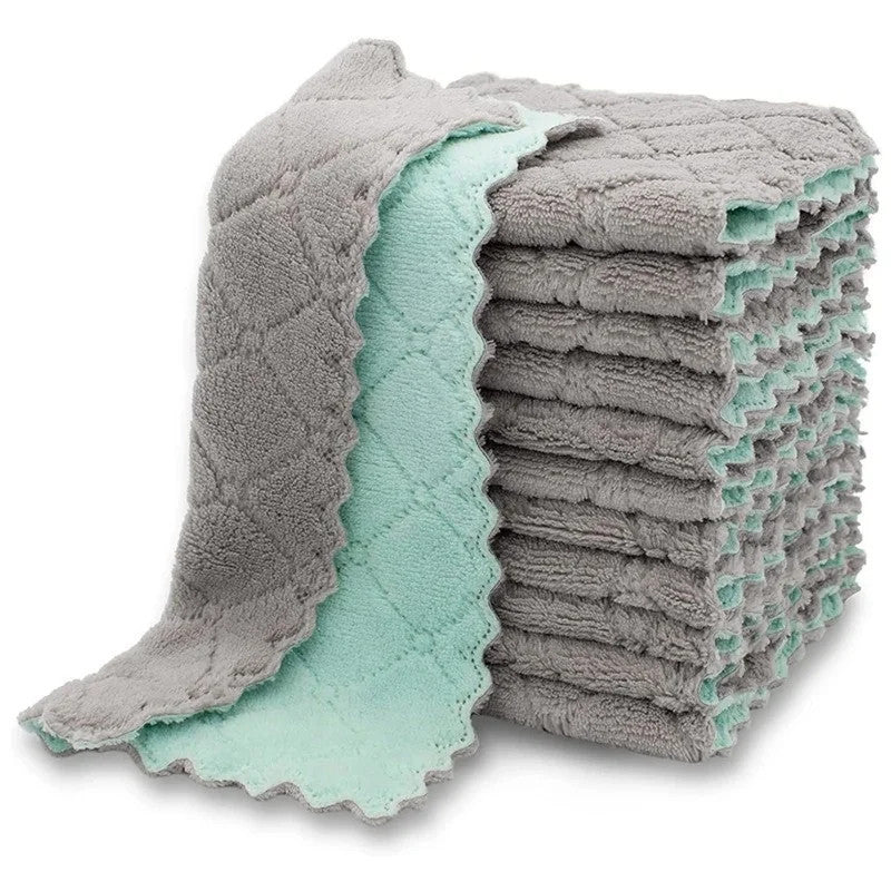 10Pcs Kitchen Cloth Dish Towels Super Absorbent