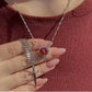 Heart and Sword Zircon Pendant Necklace