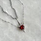 Heart and Sword Zircon Pendant Necklace
