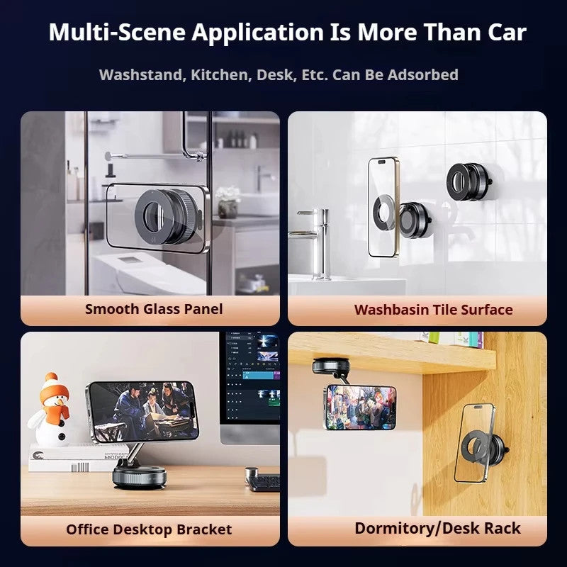 360° Rotatable MagSafe Car Phone Holder with Suction Cup