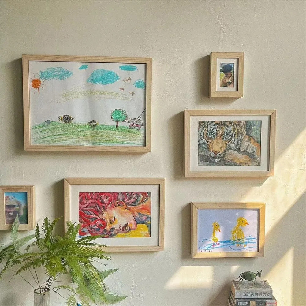 Wall Decoration Wooden Kids Art Frame Changeable