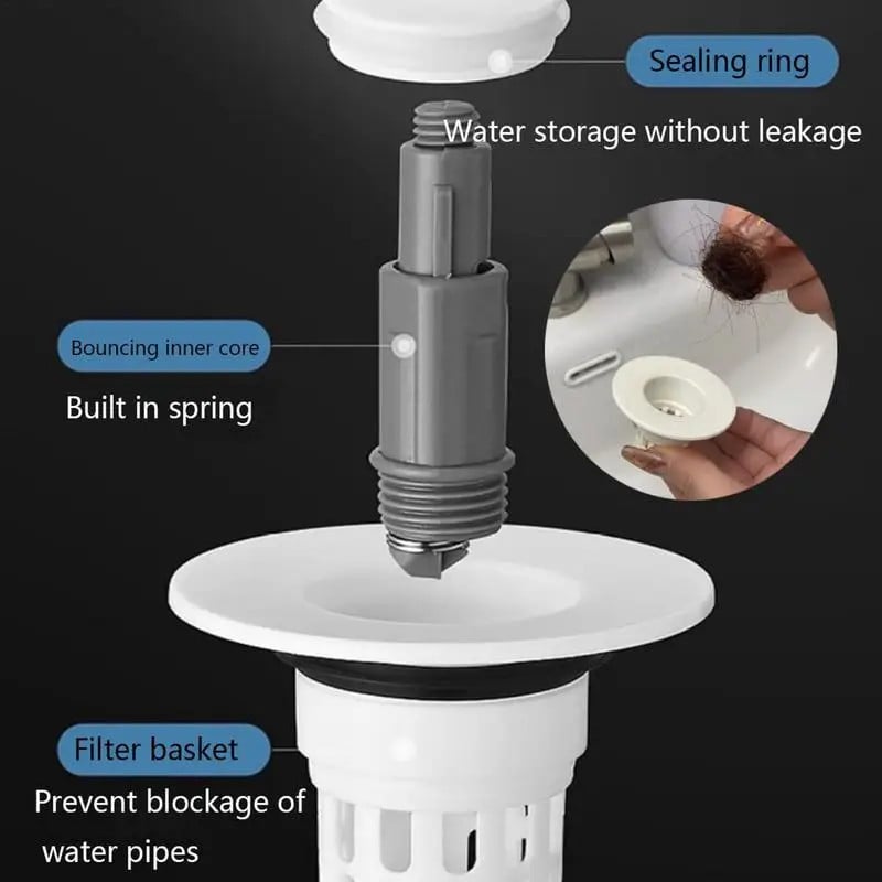 Rust-Proof Basin Drain Plug & Filter