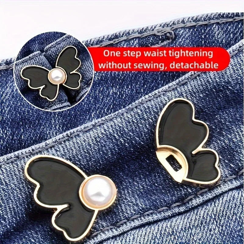 2 Pairs Butterfly-Shaped Waist Buckle Pins