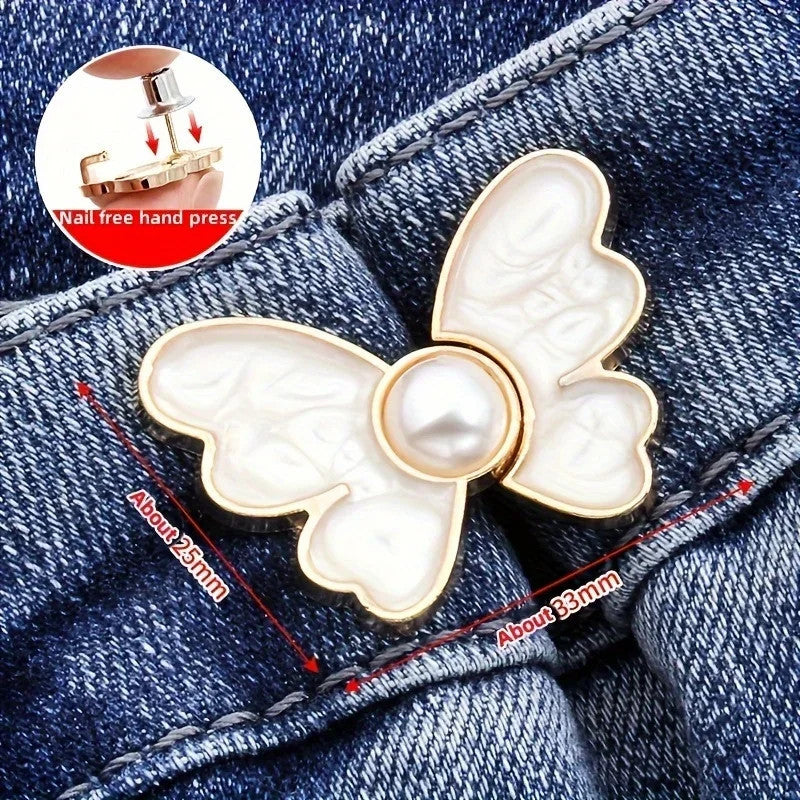 2 Pairs Butterfly-Shaped Waist Buckle Pins