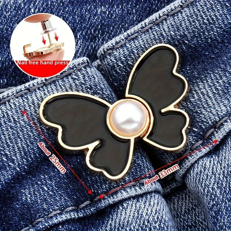 2 Pairs Butterfly-Shaped Waist Buckle Pins